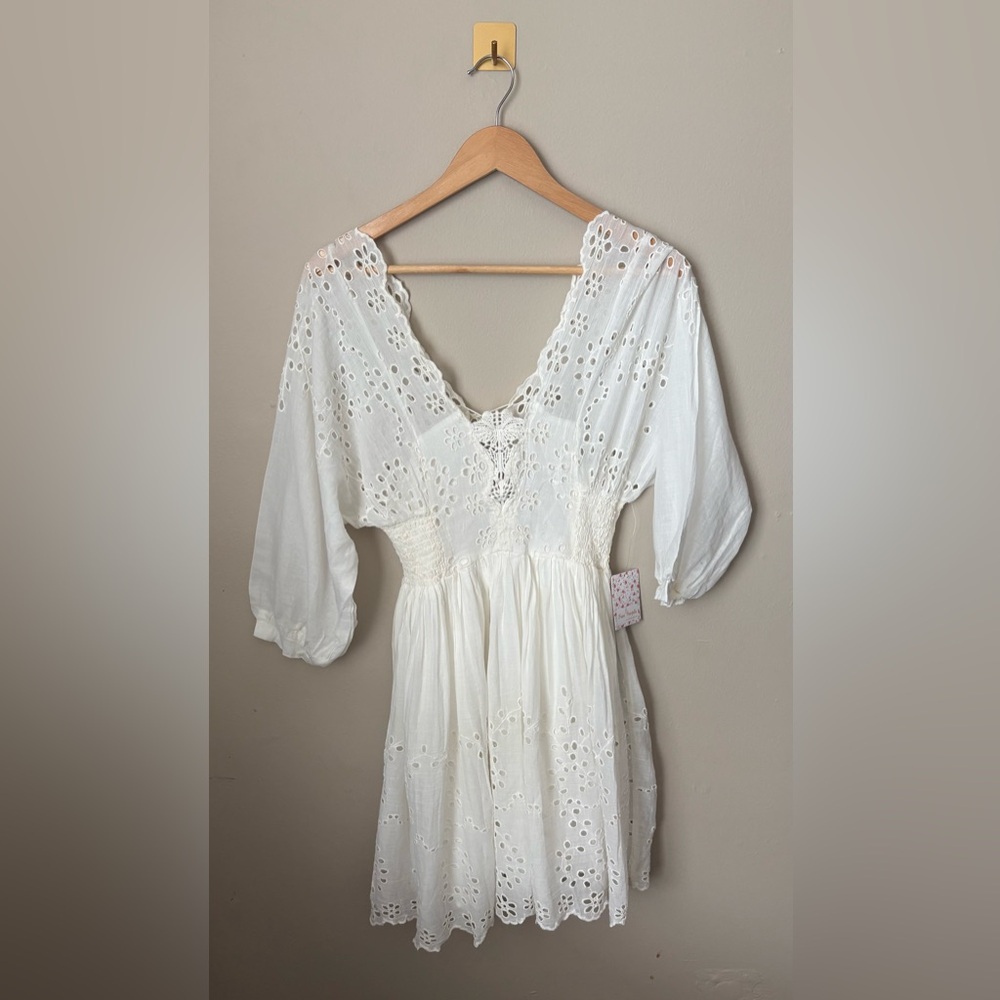 NWT Small Free People Ivory Eyelet Lottie Dress